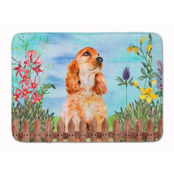 Carolines Treasures Cocker Spaniel Spring Machine Washable Memory Foam Mat CK1268RUG - main
